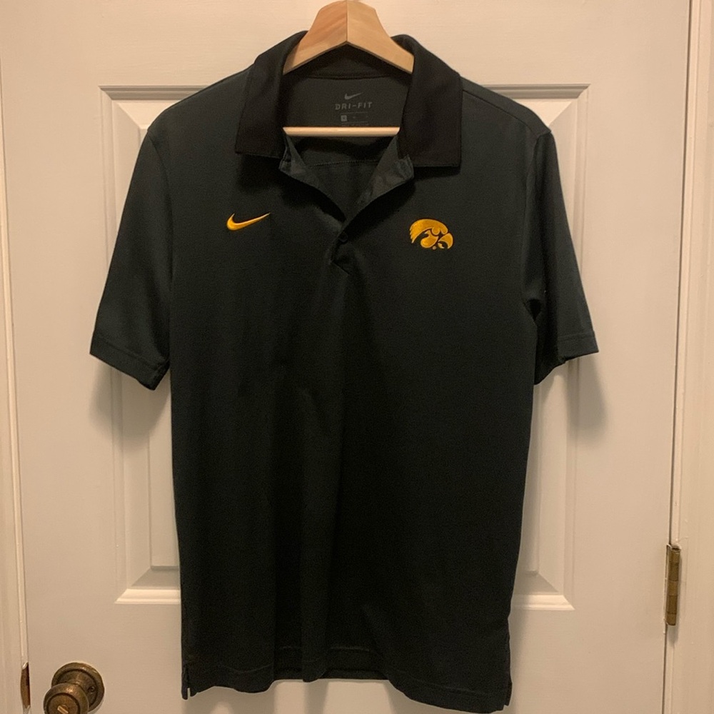Nike Black and Gold Polo Shirt